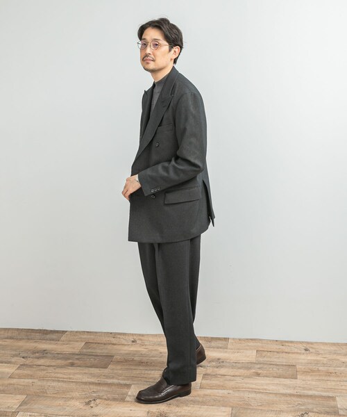 URBAN RESEARCH DOORS（アーバンリサーチドアーズ）の「LIFE STYLE TAILOR　ピンヘッドツイルストレッチ2タックパンツ（スラックス・メンズ・NAVY/CHARCOAL・S/M/L/XL）」の10枚目の写真