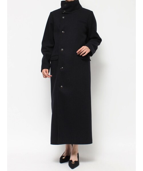 RESEXXY（リゼクシー）の「スタンドカラーロングコート（ステンカラーコート・レディース・グレー/ネイビー/キャメル・F）」の3枚目の写真