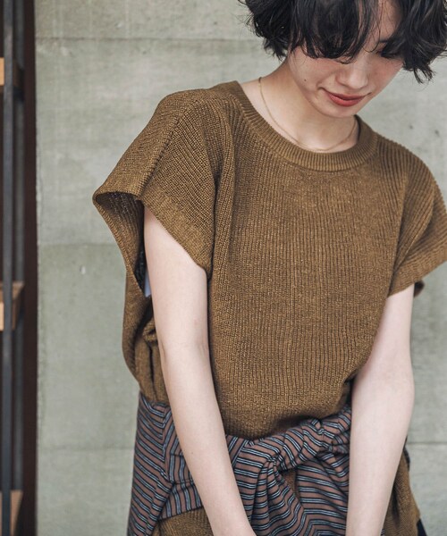 URBAN RESEARCH DOORS（アーバンリサーチドアーズ）の「『UR TECH』Aircare2WAYニットベスト（ベスト・レディース・MIXGRAY/BROWN/BLUE・Free）」の18枚目の写真