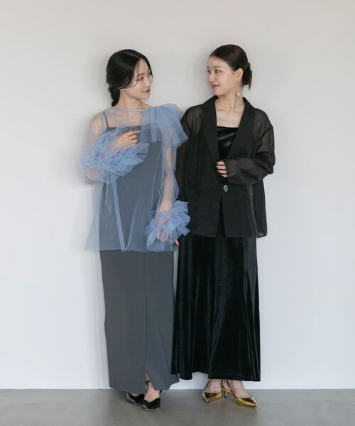 URBAN RESEARCH ROSSO（アーバンリサーチロッソ）の「ANDRESD　blooming tulle dress（ワンピース・レディース・L/BLUE/BLACK・36/38）」の11枚目の写真