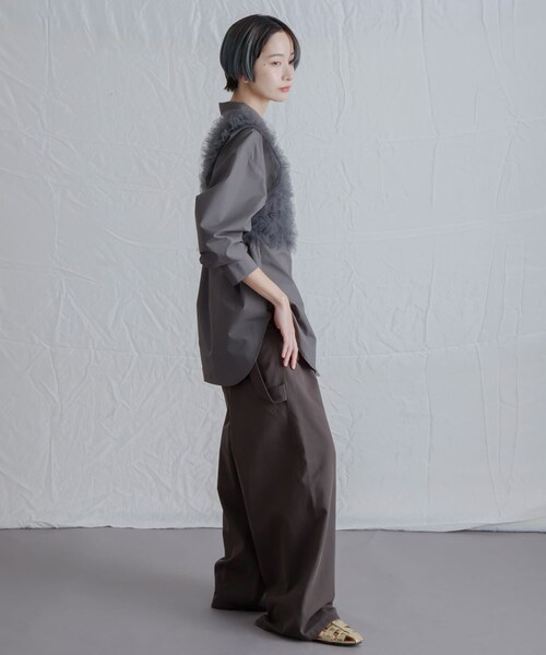 KBF（ケイビーエフ）の「シアーフリルSETシャツ（シャツ/ブラウス・レディース・BLUE×BLUE/PINK×GRAY/CCL×CCL・one）」の11枚目の写真