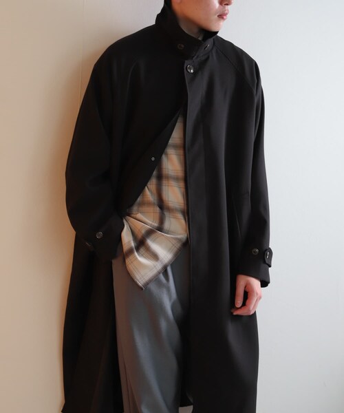 SENSE OF PLACE by URBAN RESEARCH（センスオブプレイスバイアーバンリサーチ）の「『ユニセックス』バルマカーンルーズコート（ステンカラーコート・メンズ・BLACK/BROWN/BLUE・M/L）」の22枚目の写真