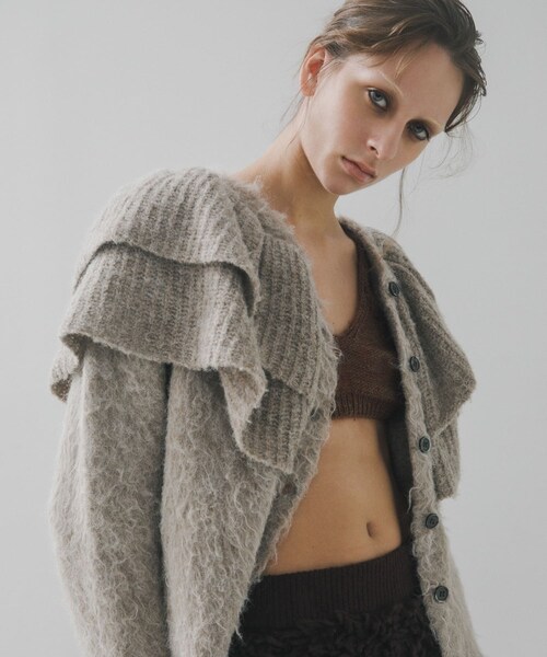 LAATO（ラート）の「frill frill knit cardigan（ニット/セーター・レディース・ラテ/シャドウ/モス/ハニー・FREE/Free）」の3枚目の写真