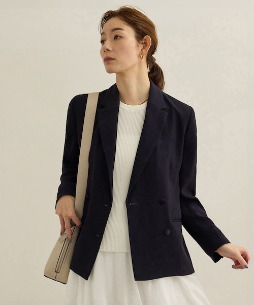 ROPE'（ロペ）の「バックサテンダブルブレストジャケット（テーラードジャケット・レディース・ベージュ/ネイビー/ネイビー系/ブラック・36/38）」の11枚目の写真