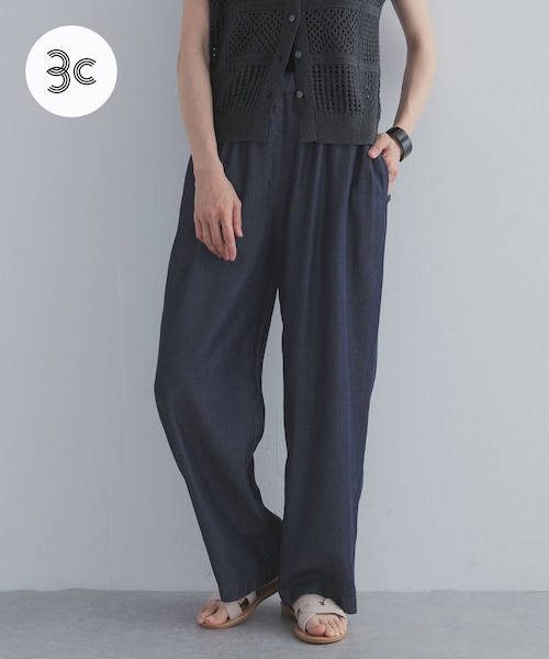 URBAN RESEARCH DOORS（アーバンリサーチドアーズ）の「リヨセルデニムイージーパンツ（デニムパンツ・レディース・BLACK/INDIGO・M/L）」の2枚目の写真