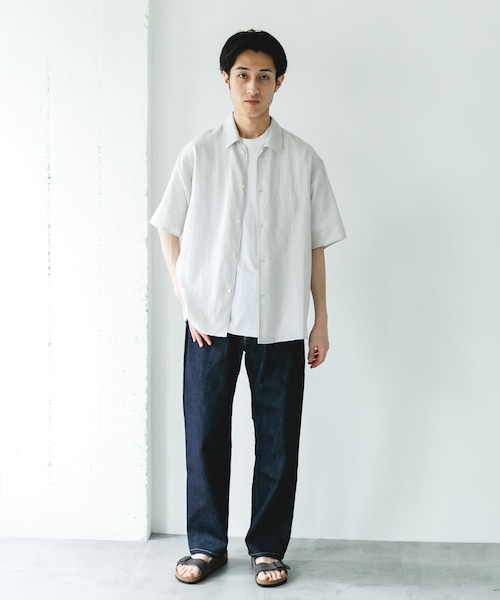 URBAN RESEARCH DOORS(アーバンリサーチドアーズ)の「カバーリングリネン キャンプカラーシャツ(シャツ/ブラウス・メンズ・L.GRAY/DARK NAVY/OLV CHECK・M/L)」の14枚目の写真