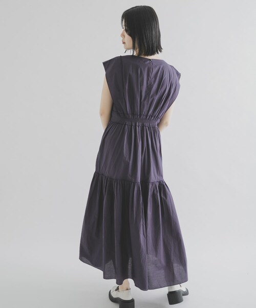 THE GOODLAND MARKET（ザグッドランドマーケット）の「FANAKA　ギャザードレス（ワンピース・レディース・NAVY/WHITE・Free）」の15枚目の写真