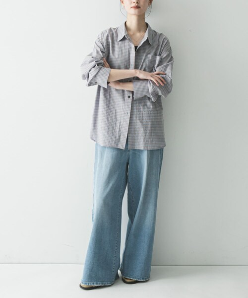 URBAN RESEARCH(アーバンリサーチ)の「『別注』PICCA×URBAN RESEARCH レギュラーカラールーズシャツ(シャツ/ブラウス・レディース・CHECK/STRIPE・Free)」の8枚目の写真