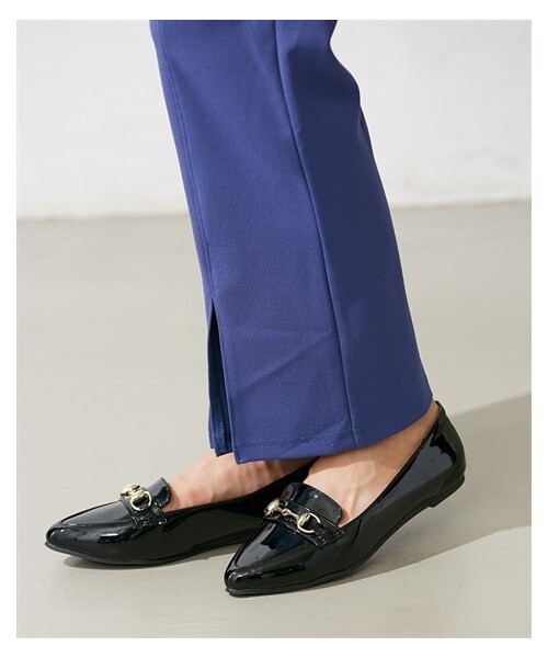 nissen（ニッセン）の「【ゆったり幅広】ビット付ローファー調フラットシューズ（ワイズ４Ｅ）（ローファー・メンズ・ブラック/アイボリー/ダークブラウン/パイソン/ブラック(エナメル調)/ライトベージュ・M=23.0~23.5cm/4E/L=24.0~24.5cm/4E/LL=25.0~25.5cm/4E/3L=26.0~26.5cm/4E）」の3枚目の写真