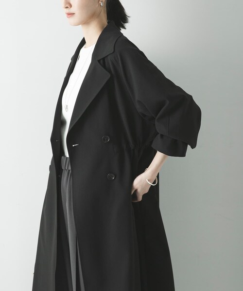 URBAN RESEARCH(アーバンリサーチ)の「『撥水/UVカット』ドロストトレンチコート(ステンカラーコート・レディース・GREGE/BEIGE/BLACK・36/38)」の6枚目の写真