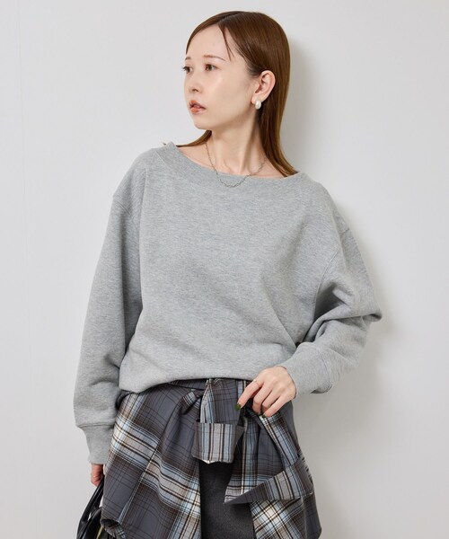 ROPE' PICNIC（ロペピクニック）の「2WAYボートネックスウェット/リンクコーデ（スウェット・レディース・ブラック/ライトグレー/キナリ・F）」の15枚目の写真