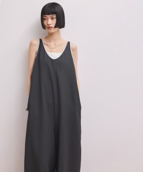 ADAM ET ROPE'（アダムエロペ）の「【WEB限定】バイカラーオールインワン（つなぎ/オールインワン・レディース・ブラック/ブラック系/チャコール・36/38）」の13枚目の写真