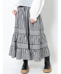 merry jenny | イレギュラーチェックスカート(スカート)