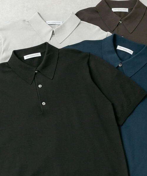 URBAN RESEARCH DOORS（アーバンリサーチドアーズ）の「LIFE STYLE TAILOR　ハイゲージ半袖ニットポロシャツ（シャツ/ブラウス・メンズ・IVORY/BLACK/NAVY BLUE/GRAY BROWN・M/L）」の14枚目の写真