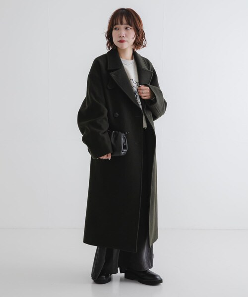 URBAN RESEARCH(アーバンリサーチ)の「スーパー140ウールチェスターコート(チェスターコート・レディース・L.BEIGE/D.GREEN/BLACK・36/38)」の15枚目の写真