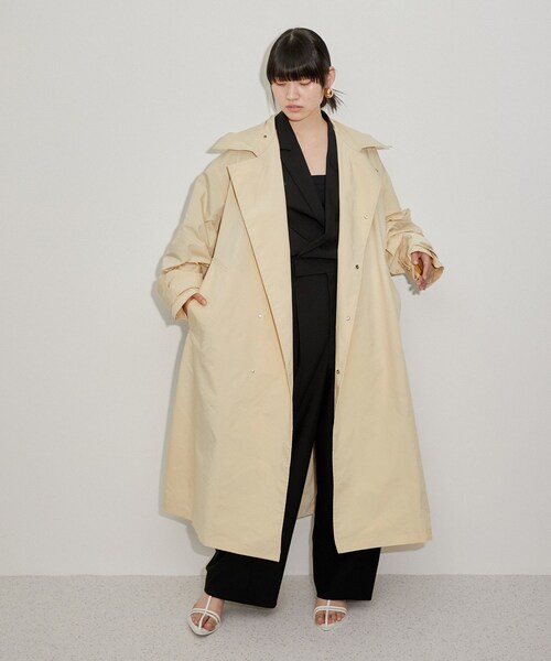ADAM ET ROPE'（アダムエロペ）の「【サステナブル】バルマカーンコート（ステンカラーコート・レディース・ブラウン/ベージュ・F）」の8枚目の写真