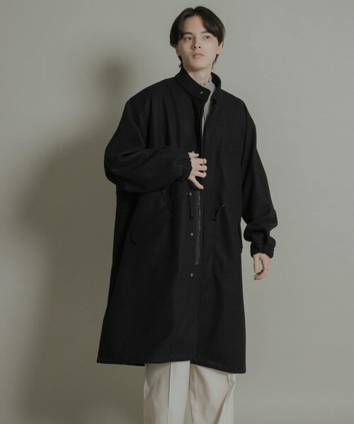 SENSE OF PLACE by URBAN RESEARCH（センスオブプレイスバイアーバンリサーチ）の「『UR TECH』 カットメルトンモッズコート（モッズコート・メンズ・BLACK/KHAKI・M/L）」の5枚目の写真