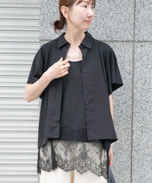 ITEMS URBANRESEARCH(アイテムズ アーバンリサーチ)の「ヘムレースキャミソール(キャミソール・レディース・L/BEG/BLK・Free)」の5枚目の写真