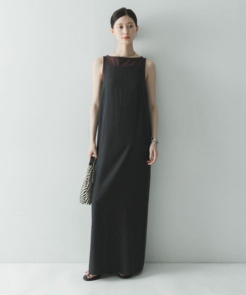 URBAN RESEARCH(アーバンリサーチ)の「『接触冷感』キュプラキャミワンピース(ワンピース・レディース・BLACK/BROWN・36/38)」の7枚目の写真