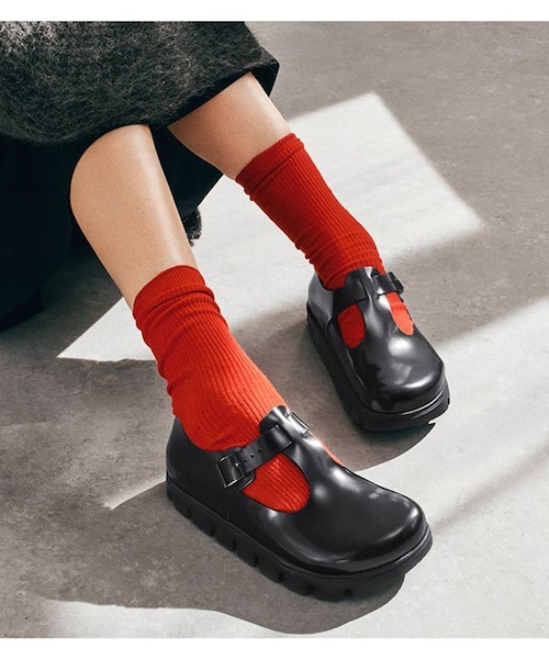 ADAM ET ROPE'（アダムエロペ）の「【PAPILLIO BY BIRKENSTOCK】Paris Chunky LENA / ビルケン（その他シューズ・レディース・ブラック/オフホワイト・36/37/38/39）」の3枚目の写真