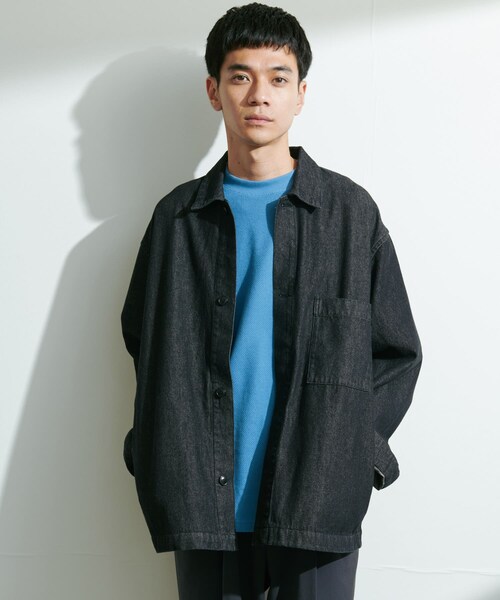 URBAN RESEARCH DOORS（アーバンリサーチドアーズ）の「デニムシャツカバーオール（カバーオール・メンズ・O.W./USED/BLACK・M/L）」の8枚目の写真