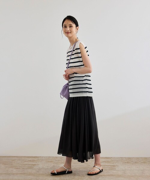 ROPE'(ロペ)の「シャイニー2WAYリボンブラウス/洗える(シャツ/ブラウス・レディース・ブラック/ネイビー/シルバー・F)」の10枚目の写真