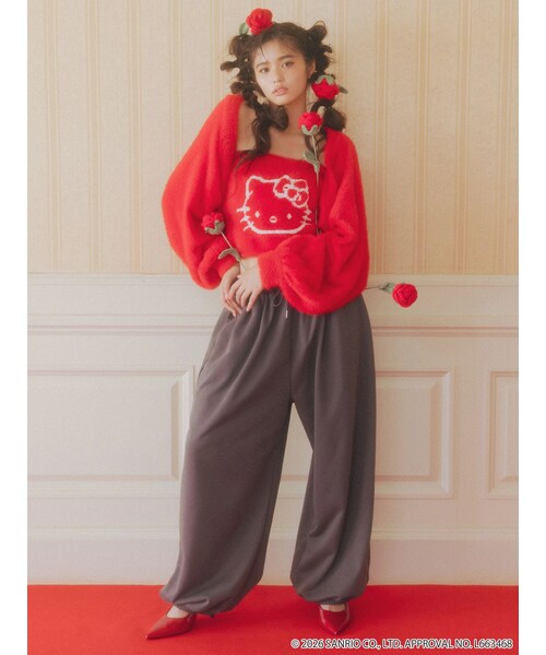 CALNAMUR（カルナムール）の「【HELLO KITTYコラボ】スウェットワイドパンツ（その他パンツ・レディース・チャコールグレー/ピンク/ネイビー・F）」の2枚目の写真