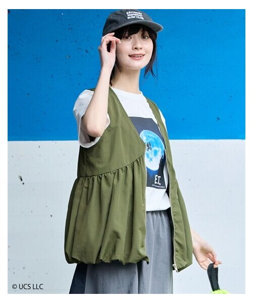 nissen（ニッセン）の「＜大きいサイズ＞裾バルーンベスト（ベスト・レディース・カーキ/黒・L/LL/3L/4L/5L/6L/8L/10L）」の16枚目の写真