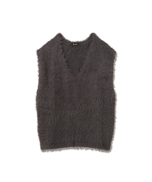 nissen（ニッセン）の「シャギーニットベスト（ニット/セーター・レディース・アイボリー/ライトグレー/チャコールグレー・S/M/L/LL）」の5枚目の写真