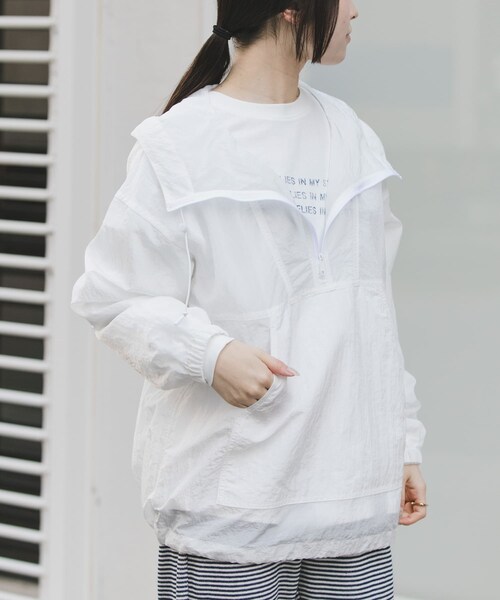 URBAN RESEARCH DOORS(アーバンリサーチドアーズ)の「FORK&SPOON シアーアノラックパーカー(パーカー・レディース・OFF/BLACK・1)」の5枚目の写真