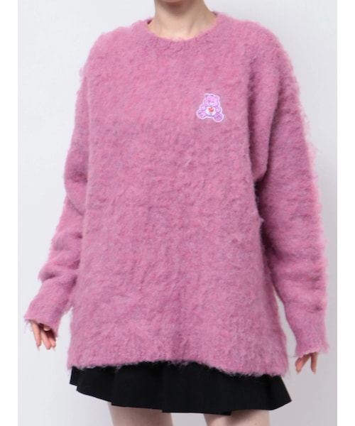 CALNAMUR（カルナムール）の「【Care Bearsコラボ】EMBLEM BRUSHED BIG KNIT（ニット/セーター・レディース・ピンク/オレンジ/ブルー/パープル/アイボリー・F）」の4枚目の写真