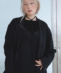 チェックコーデュロイキャミワンピース