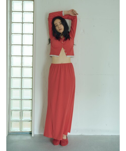 Ungrid（アングリッド）の「カシミヤ混アイラインスカート（スカート・レディース・オフホワイト/チャコールグレー/レッド・F）」の7枚目の写真