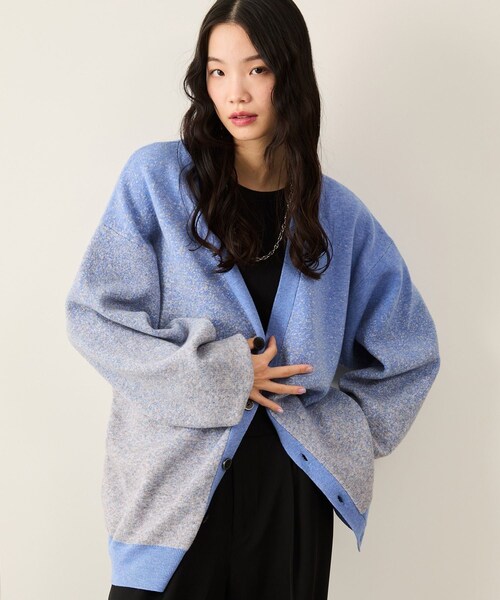 JUNRED（ジュンレッド）の「フェードジャガードカーディガン（カーディガン/ボレロ・メンズ・ブラック/グレー/ブルー/ブルー系/パープル・L/M/S）」の22枚目の写真