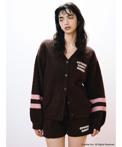 MURUA（ムルーア）の「【Esther Bunny × MURUA】ボアカーディガン（カーディガン/ボレロ・レディース・グレー/ブラウン・F）」の6枚目の写真