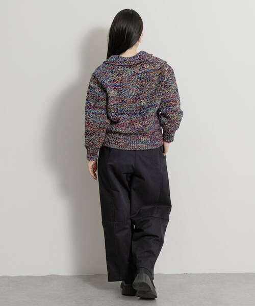 THE GOODLAND MARKET（ザグッドランドマーケット）の「米富繊維　COLORMIX BIG TENJIKU P/O（ニット/セーター・レディース・NAVY/RED・FREE）」の10枚目の写真