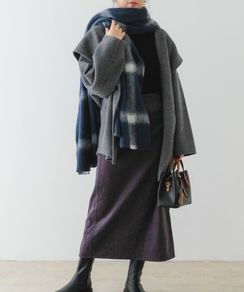 RODE SKO（ロデスコ）の「ASAUCE MELER　アルパカループシャギーストール（ストール/ショール・レディース・Navy.G×Ec/Ecru×D.Nv・one）」の19枚目の写真