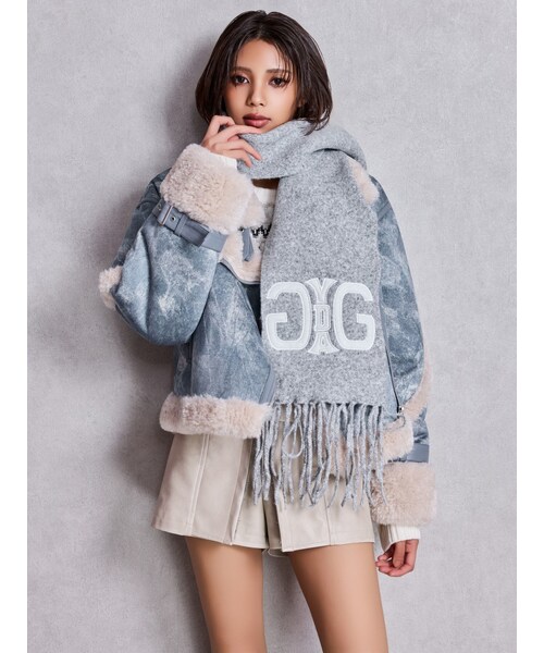 GYDA（ジェイダ）の「Symmetry GYDA original マフラー（マフラー・レディース・グレー/ブラック/ミックス/ダークミックス/ライトミックス・F）」の5枚目の写真