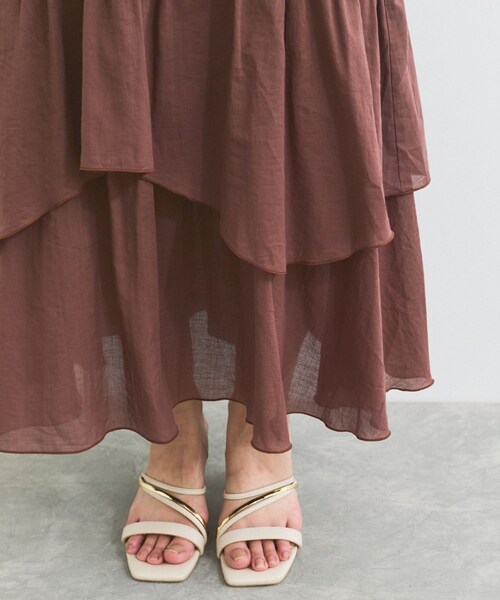 VIS（ビス）の「ボイルティアードスカート（スカート・レディース・ダークブラウン/ブルー系・F）」の16枚目の写真