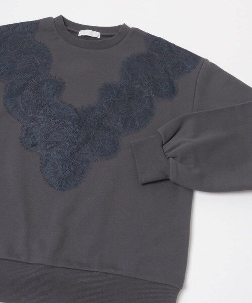 SENSE OF PLACE by URBAN RESEARCH（センスオブプレイスバイアーバンリサーチ）の「レースルーズスウェット（スウェット・レディース・GRAY/OATMEAL/CHARCOAL・One）」の11枚目の写真