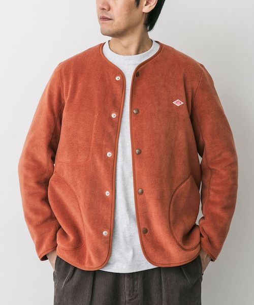 URBAN RESEARCH DOORS（アーバンリサーチドアーズ）の「DANTON　FLEECE COLLARLESS JACKET（ノーカラージャケット・メンズ・BLACK/MARBLE/DK GREY/C GREY/KHAKI/GREEN/DK ORANGE・40/42/44）」の7枚目の写真