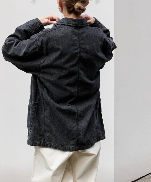 URBAN RESEARCH DOORS（アーバンリサーチドアーズ）の「FORK&SPOON　綿麻デニムカバーオール（カバーオール・レディース・BLACK/ONEWASH・1）」の6枚目の写真