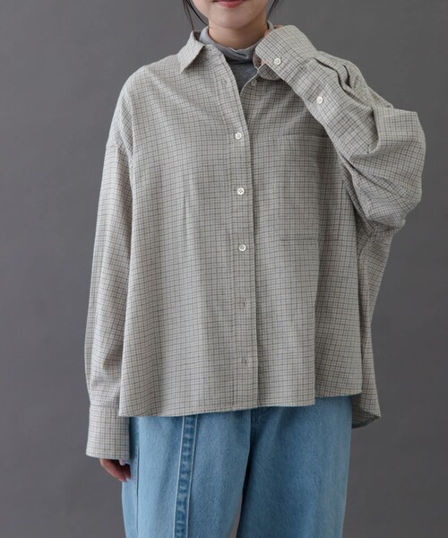URBAN RESEARCH DOORS(アーバンリサーチドアーズ)の「FORK&SPOON ネルチェックシャツ(シャツ/ブラウス・レディース・NAVY/BROWN/IVORY・1)」の9枚目の写真