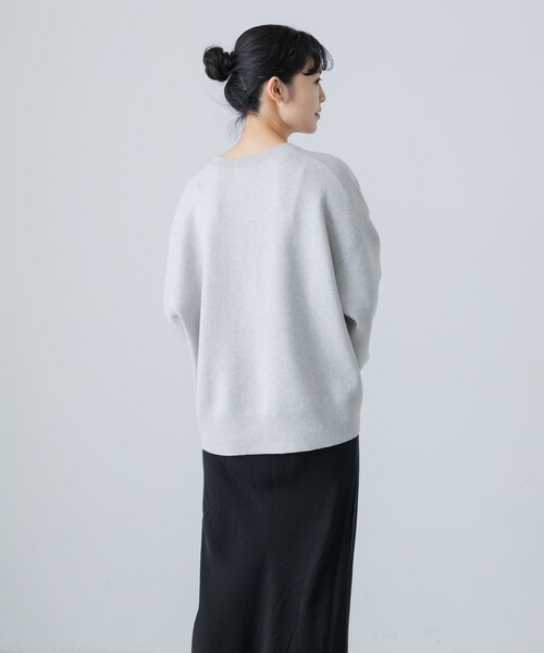 かぐれ（カグレ）の「『ユニセックス』コットンカシミヤスムースニットプルオーバー（ニット/セーター・レディース・GRAY/OATMEAL・1/2）」の7枚目の写真
