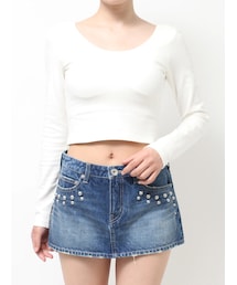 GYDA | BACK OPEN クルーネックトップス(Tシャツ/カットソー)