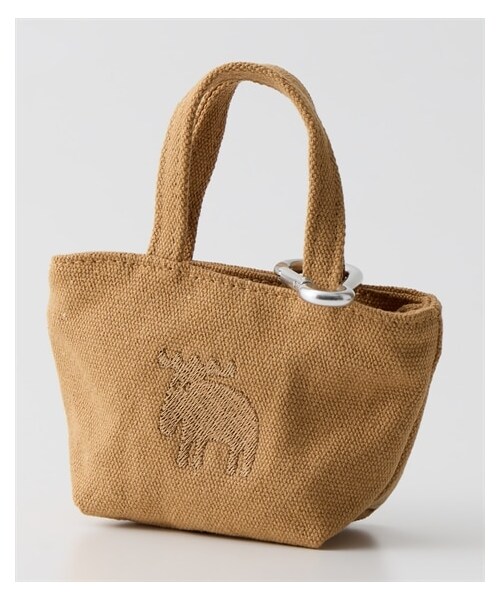 nissen（ニッセン）の「moz（モズ）sweden 手のひらサイズトートバッグ型ポーチ（カラビナ付）（バッグ・メンズ・アイボリー×レッド/キャメル/グレー/ブルー・Y）」の3枚目の写真