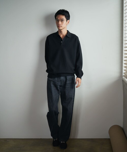 URBAN RESEARCH DOORS（アーバンリサーチドアーズ）の「『XLサイズ/WEB限定/仁村紗和さん着用』『UR TECH 200日ニット』 ポロシャツ（ポロシャツ・メンズ・L/GRY/BROWN/BLACK/BLUE GREEN・M/L/XL）」の18枚目の写真