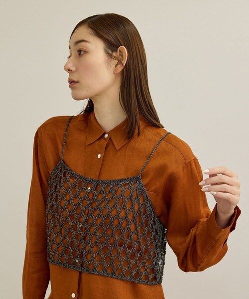ROPE'（ロペ）の「ラメコードメッシュキャミソール/洗える（キャミソール・レディース・ゴールド/シルバー・F）」の11枚目の写真
