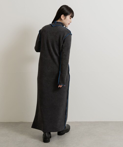 THE GOODLAND MARKET（ザグッドランドマーケット）の「&her　Smooth Rib Onepiece（ワンピース・レディース・CHARCOAL/OFF・FREE）」の17枚目の写真