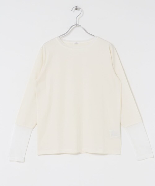 ITEMS URBANRESEARCH（アイテムズ アーバンリサーチ）の「ソデチュールロングスリーブカットソー（Tシャツ/カットソー・レディース・BRN/OFF/BORDER・FREE）」の9枚目の写真